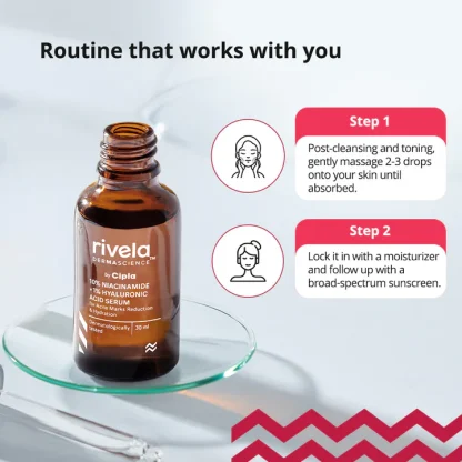 Rivela 10% Niacinamide<span> +1% Hyaluronic Acid  Serum (30 ml)</span> - Image 6